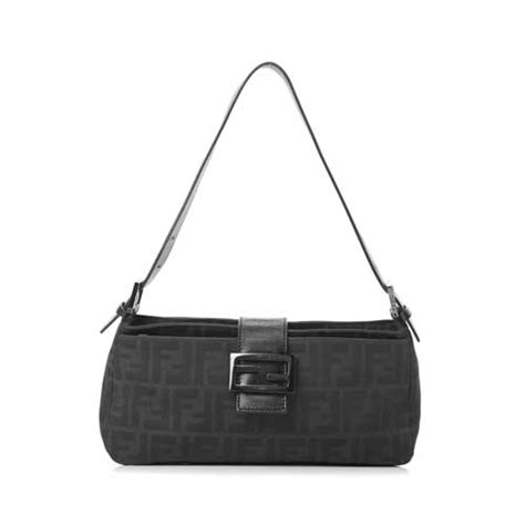 fazzoletti fendi zucca|FENDI Nylon Zucca Baguette Black 1517843.